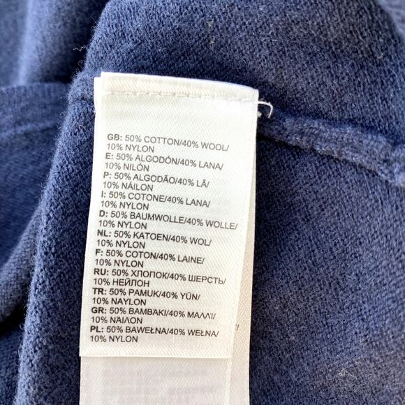 ThE NORTH FACE Sweatshirt Medium Blue Wool & Cotton Mock Neck 1/4 Zip Sweater - Picture 7 of 7